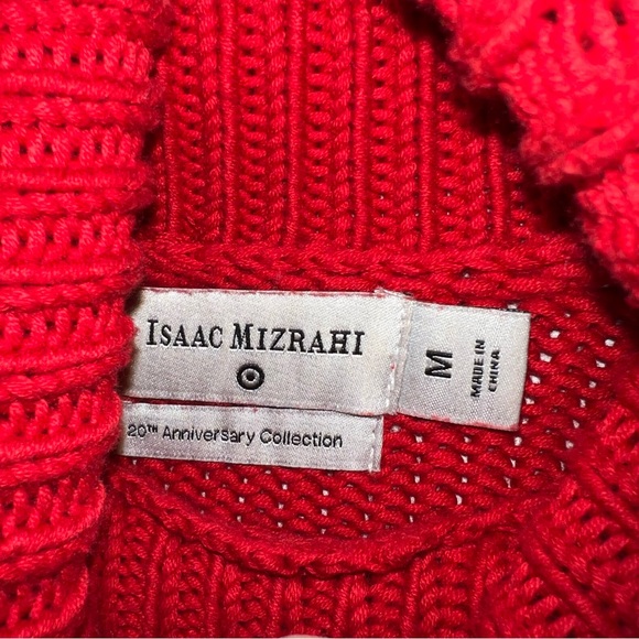 Cozy Isaac Mizrahi Red and Pink Knit Turtleneck Sweater Size M 20th Anniversary - Picture 3 of 4